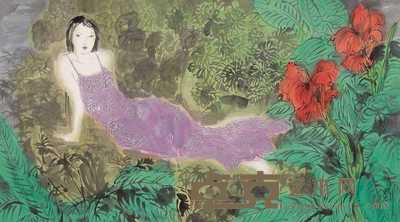 张志中 美人图 镜心 88.5×160cm